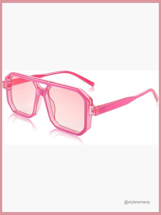 Plastic Aviator Sunglasses Retro Square Frame Polarized UV Protection main image 4